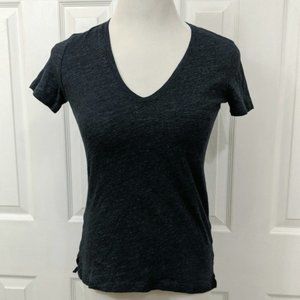 Madewell Dark Blue Classic T-Shirt, Short Sleeve, V-Neck Size XXS